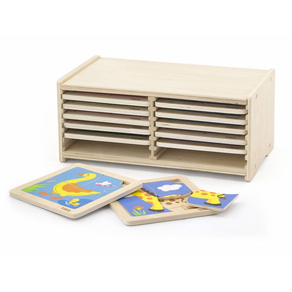 SET OF 12- 4 PIECE PUZZLE WITH STORAGE