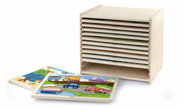SET OF 12- 16 PIECE PUZZLE WITH STORAGE