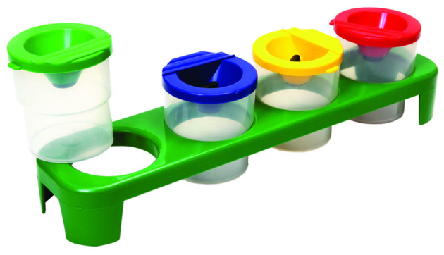 SET OF 4 PAINT POTS WITH STANDS