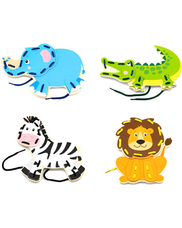 LACING WILD ANIMALS SET OF 4