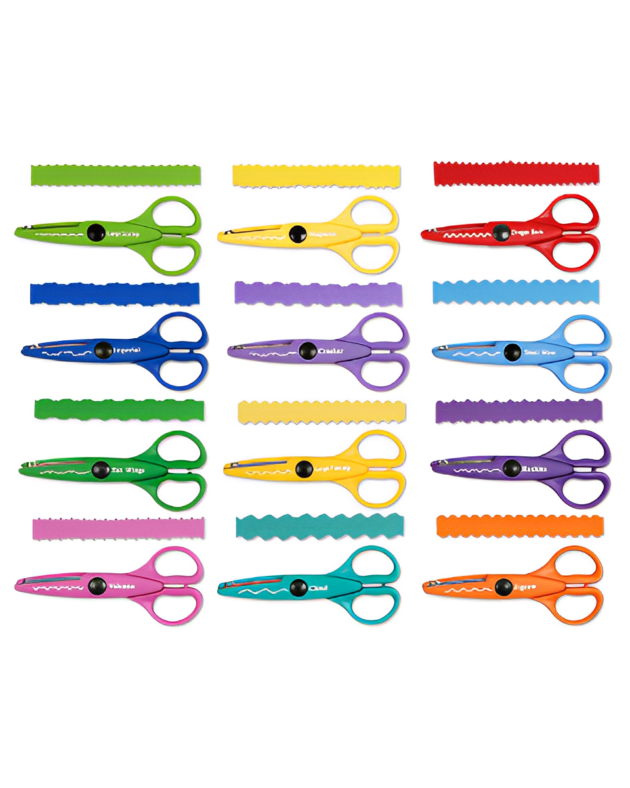 CRINKLE-CUT CRAFT SCISSORS – SET OF 12