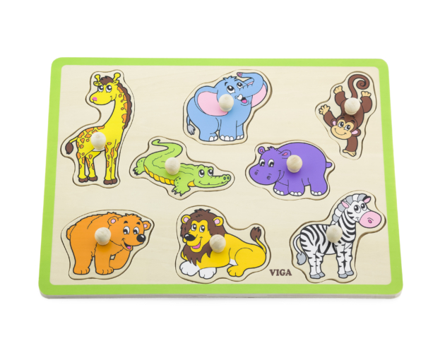 Wooden Flat Puzzles - Wild Animals
