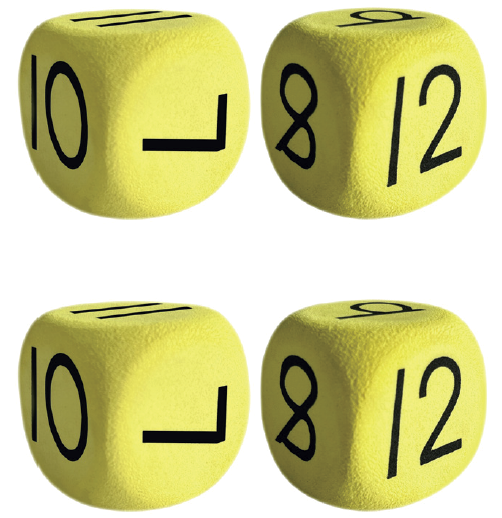 Dice Number EVA 7-12 Set of 4